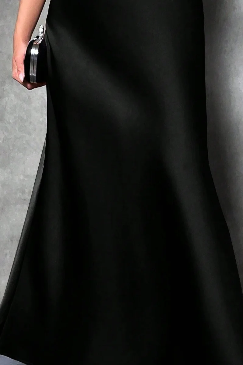 Silky Solid High Waist Satin Maxi Skirt - Image 4