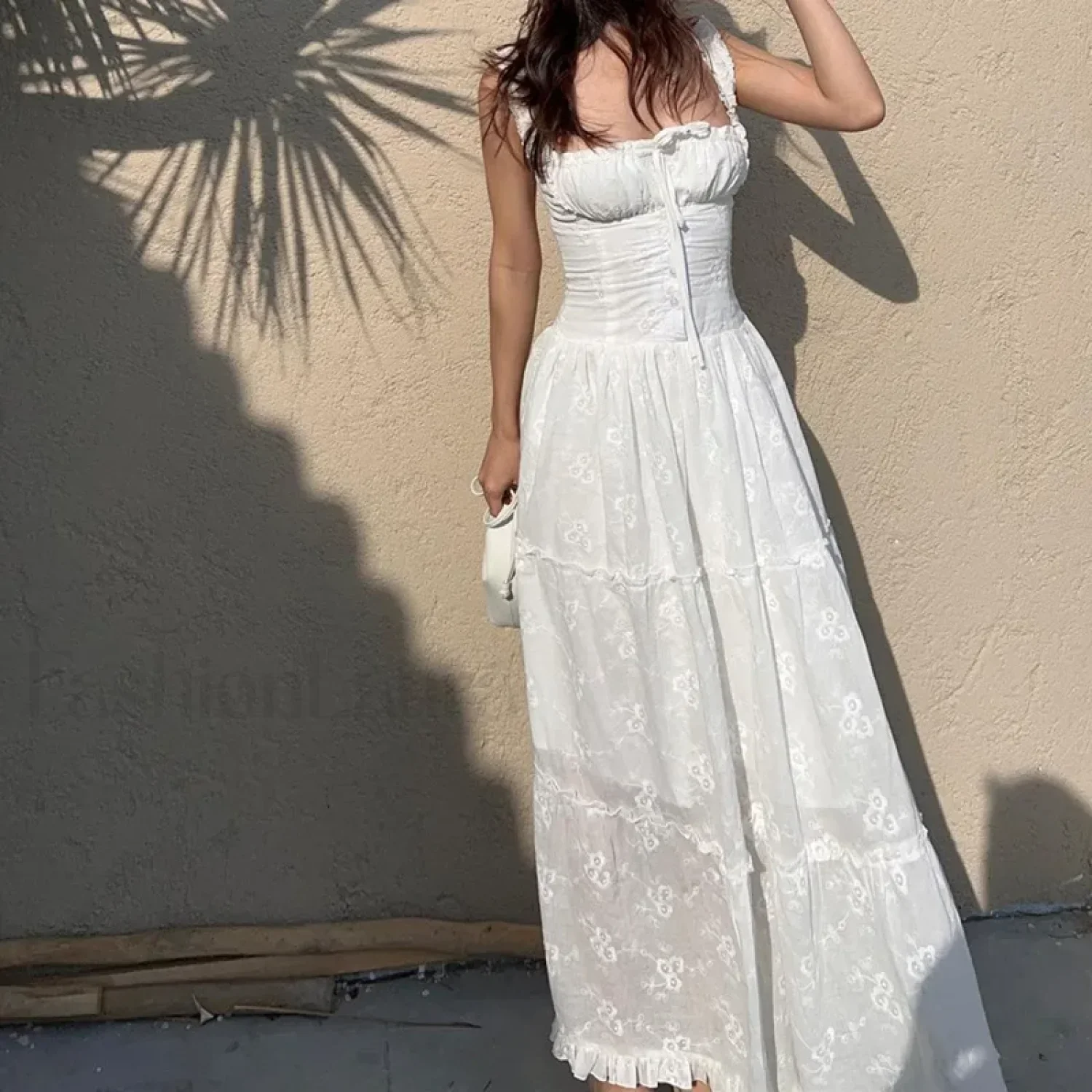 Simple Elegant Square Neck Floral Dress - Image 9