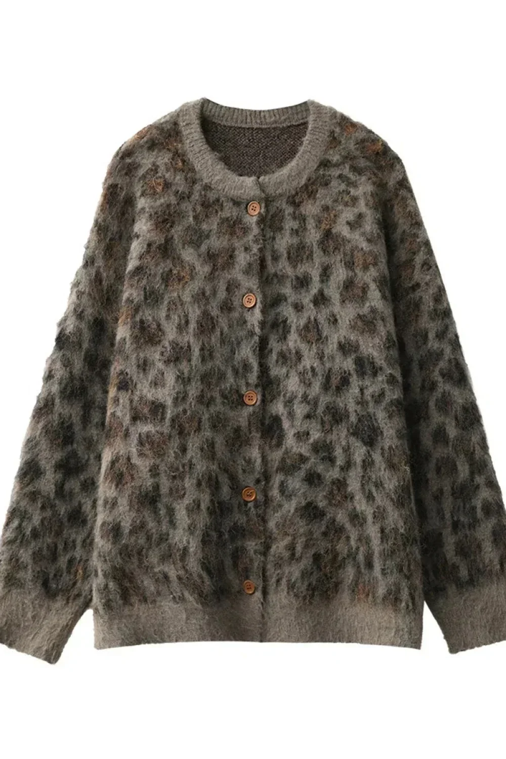 Single Breasted Leopard Print Cardigan - Image 5
