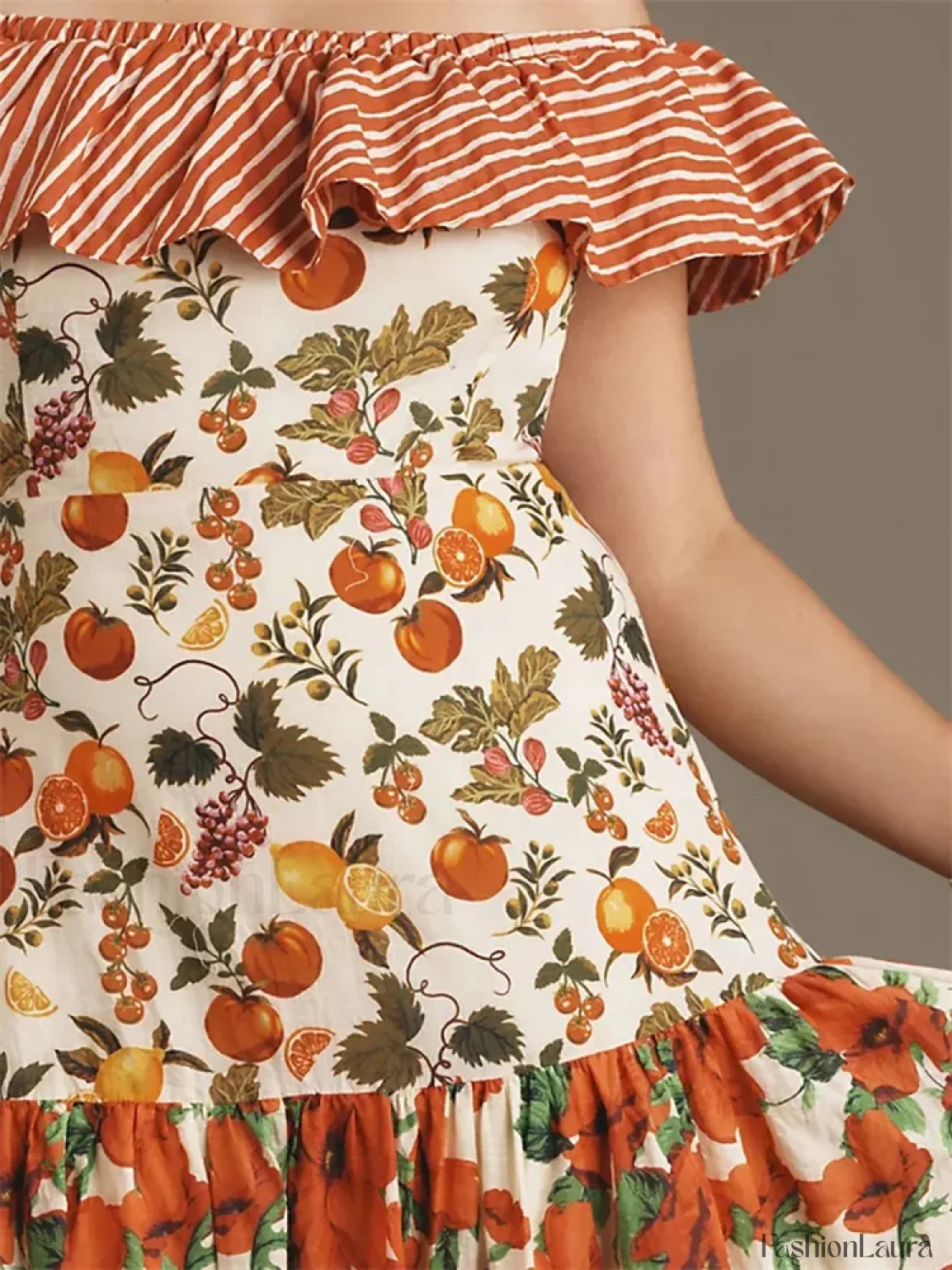 Slash Neck Off-Shoulder Floral Dress - Image 14