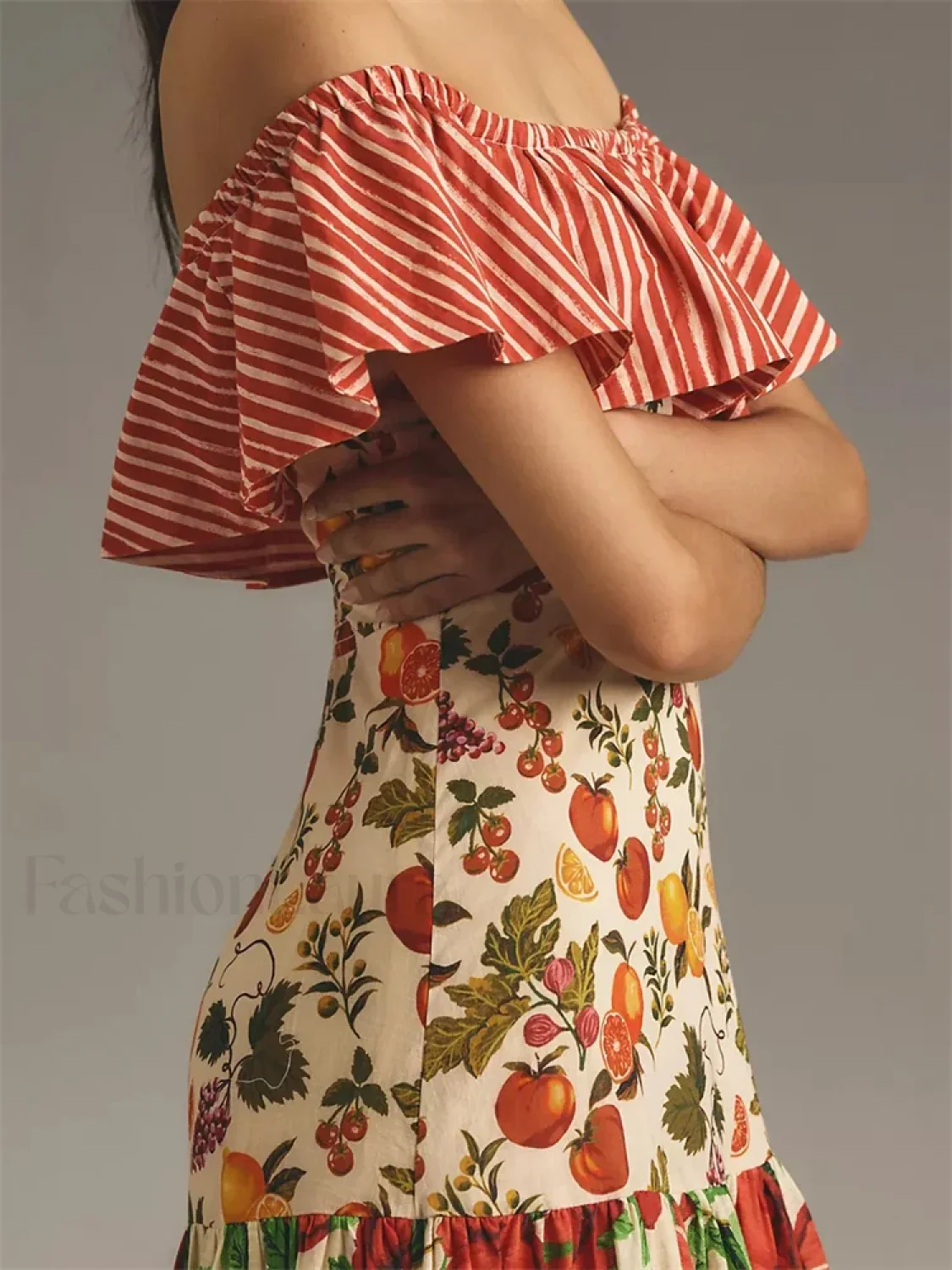Slash Neck Off-Shoulder Floral Dress - Image 7