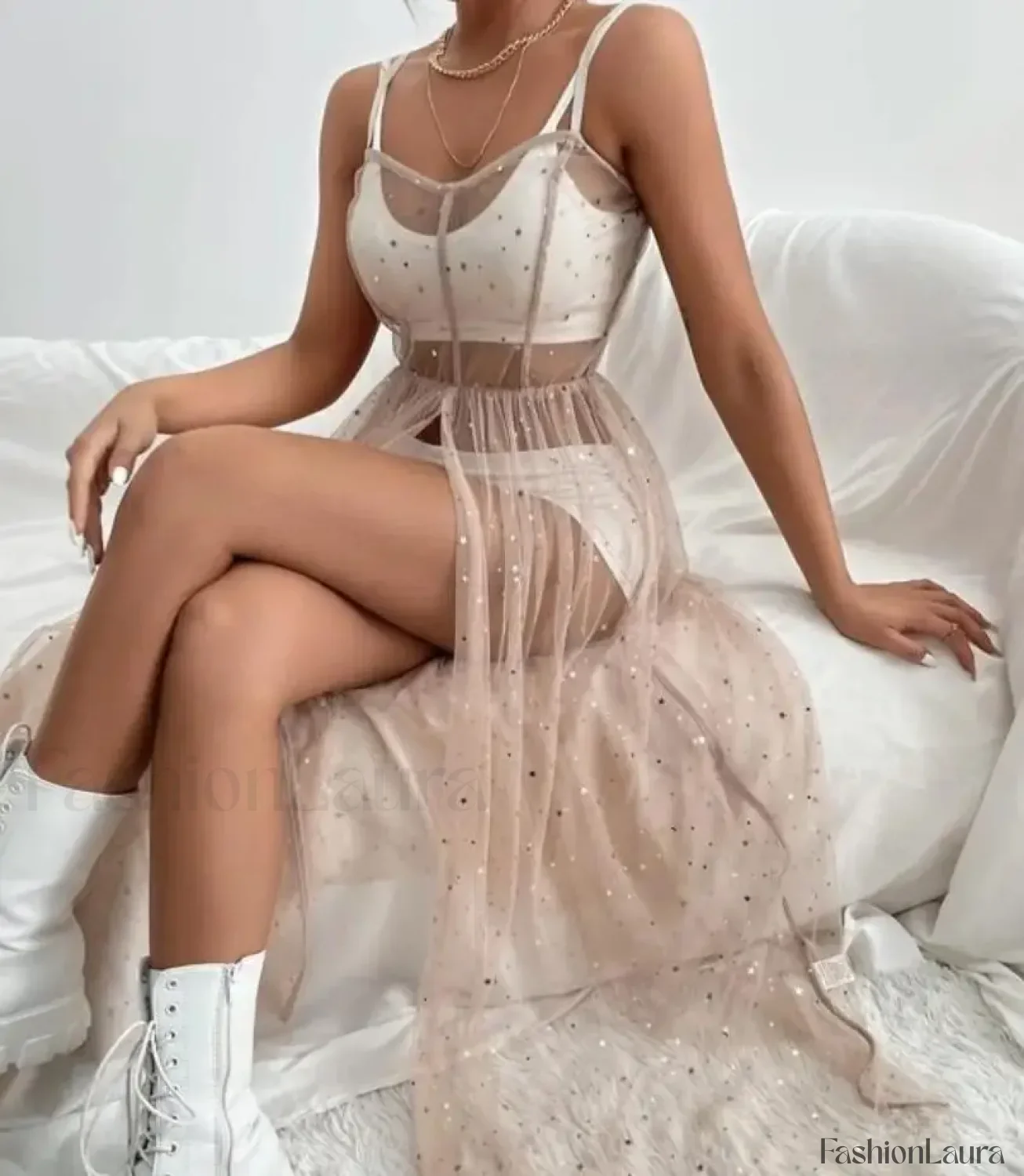 Sleeveless Sequin Split Cover Up - Image 22