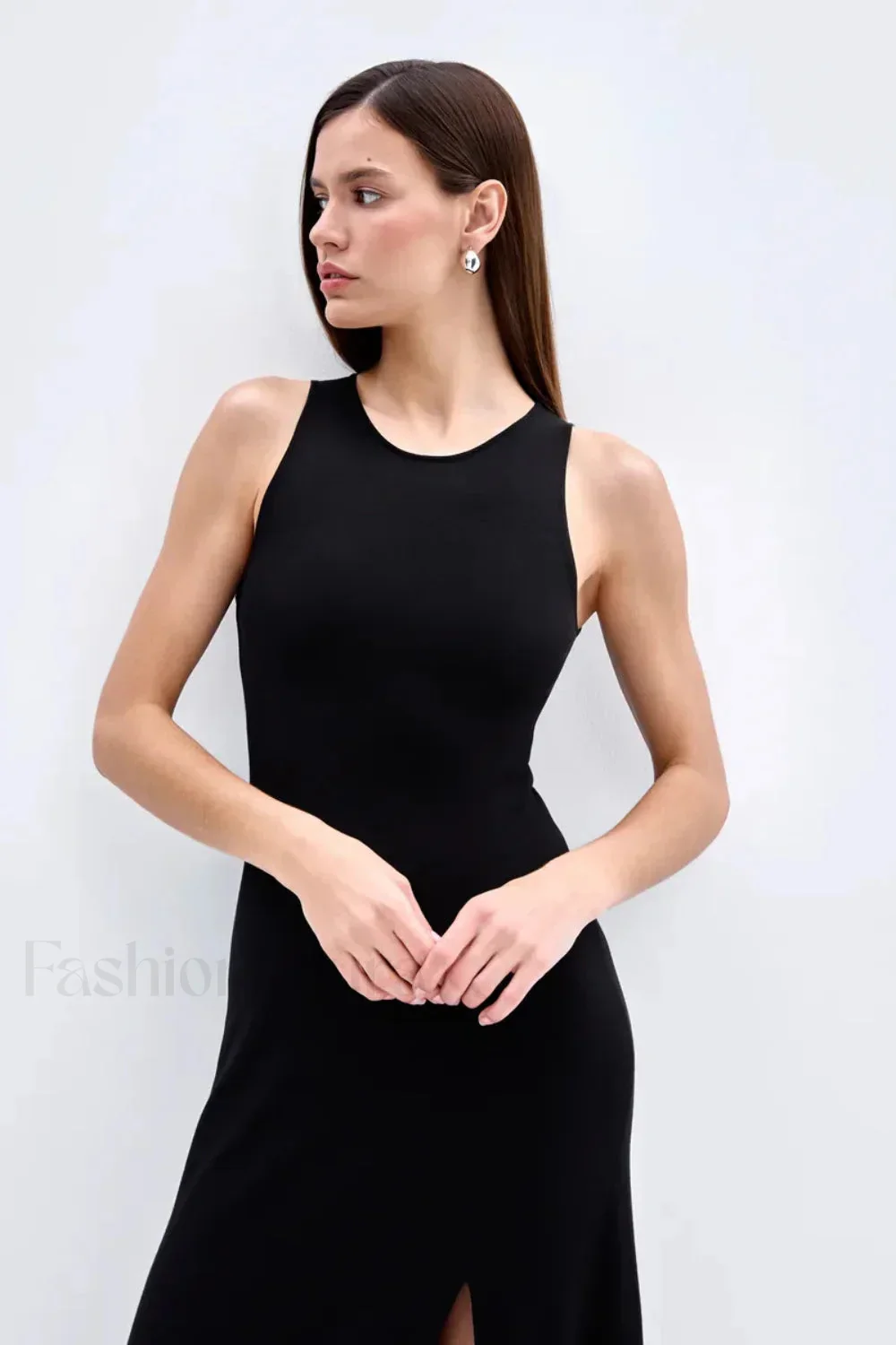 Sleeveless Split Bodycon Work Dress - Image 26
