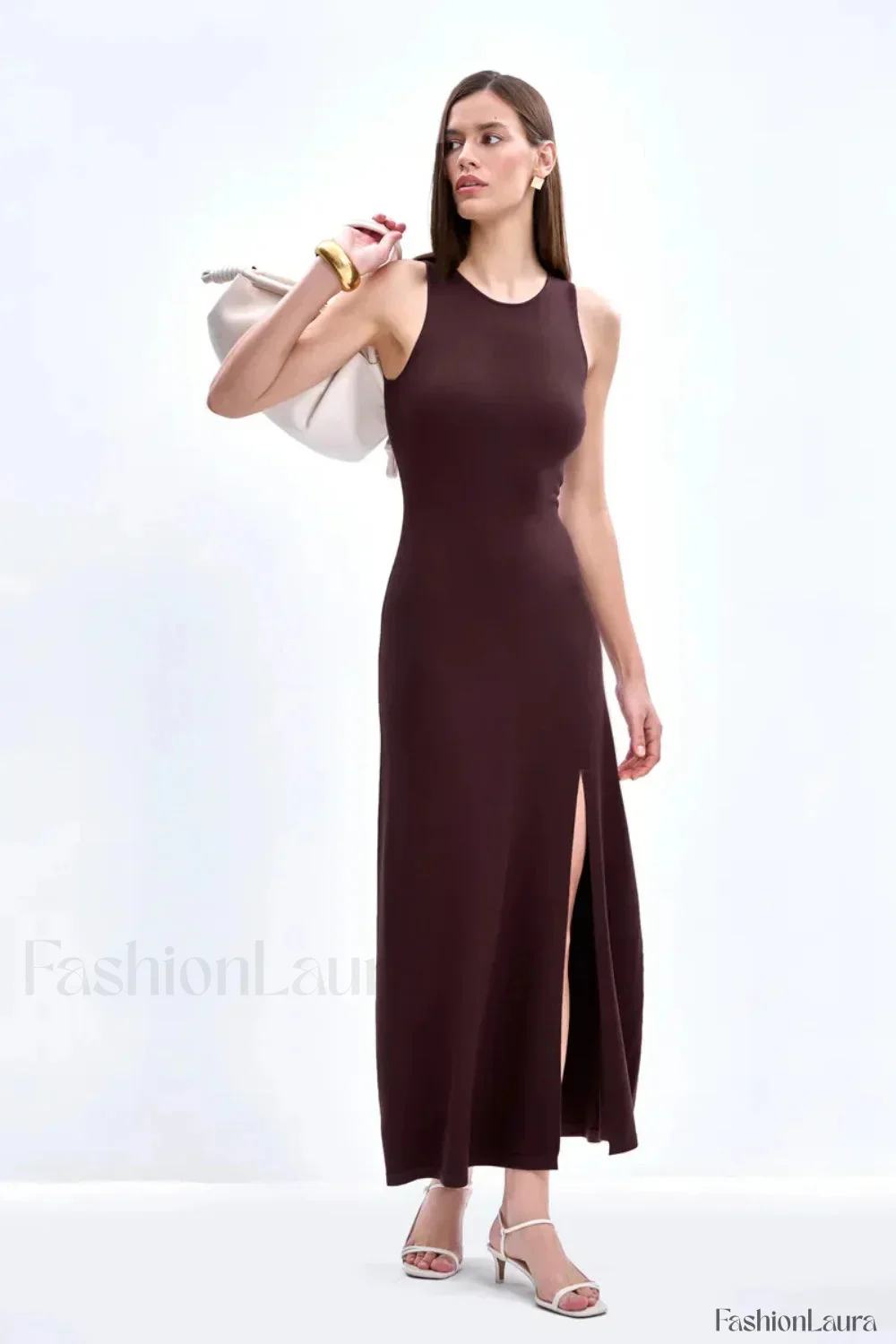 Sleeveless Split Bodycon Work Dress - Image 57