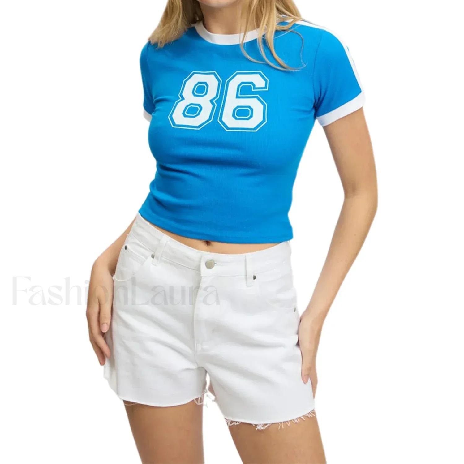 Slim Crop Tops Summer Baby Tee T-Shirt - Image 7