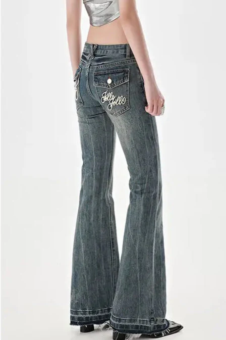 Slim Fit Low Waist Micro Flare Jeans - Image 17