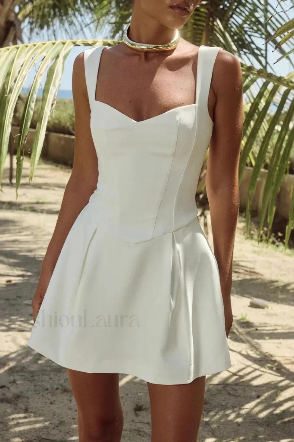 Slim Fit Waist Spice Girl Strappy Mini Dress - Image 7