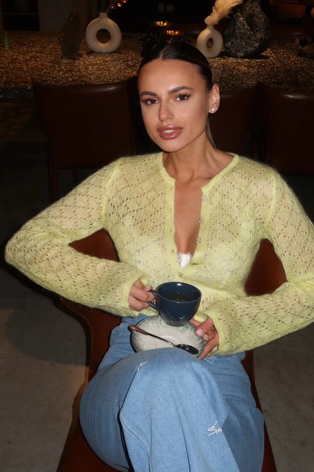 Slim Hollow Long Sleeve Single Breasted Cardigan - Image 25