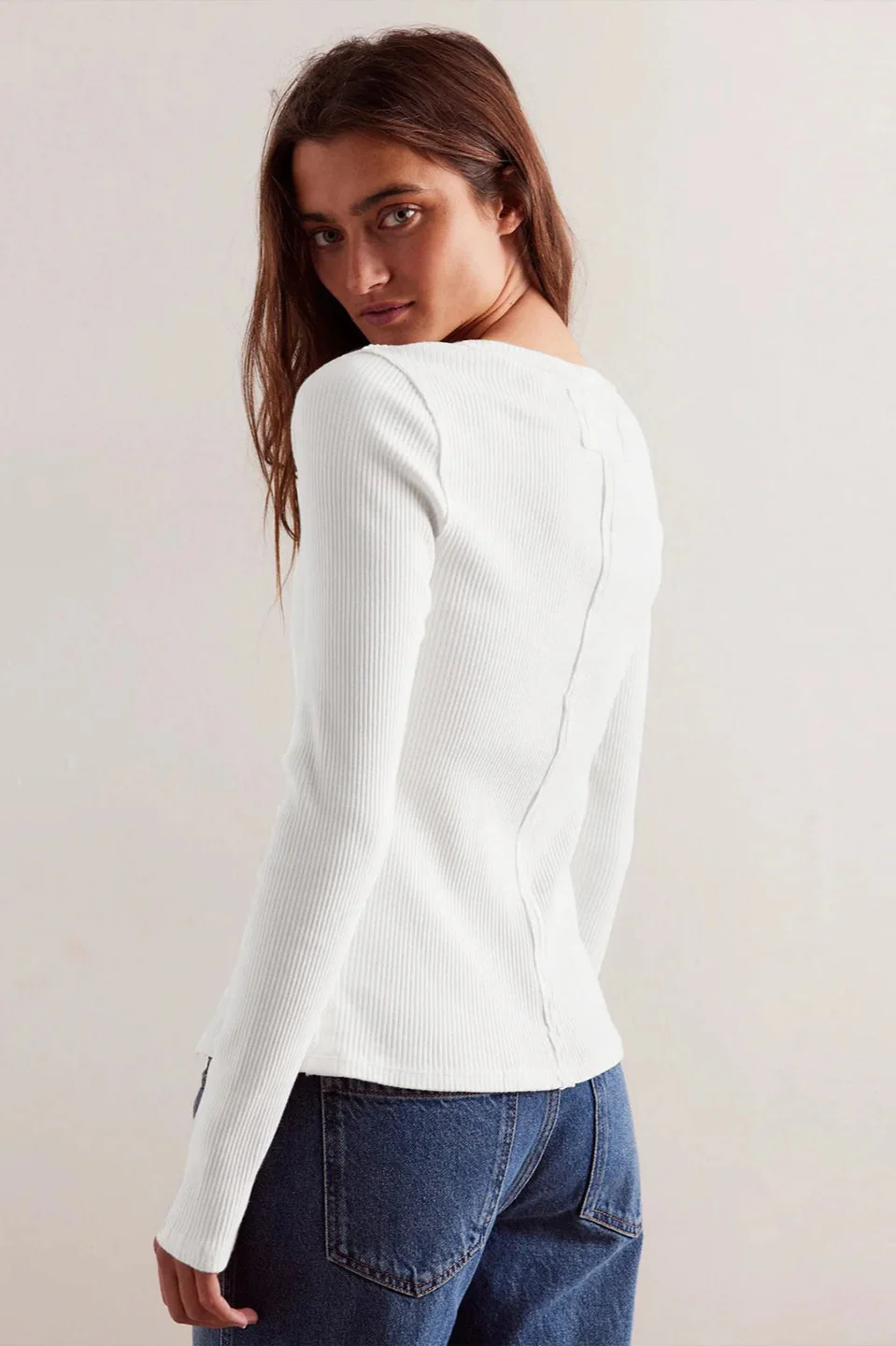 Slim Long Sleeve Ribbed Cardigan - Image 5