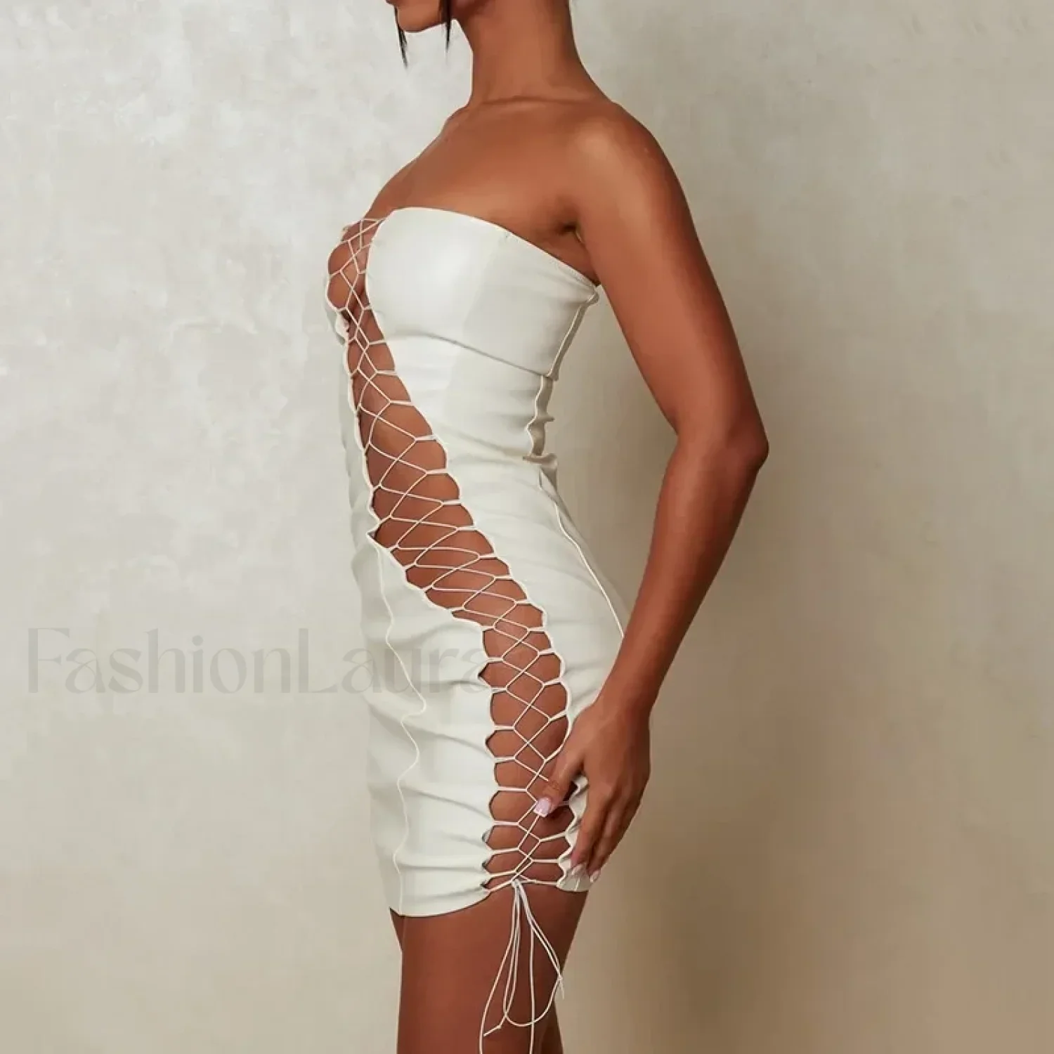Slimming Strap Waist Mini Dress - Image 3