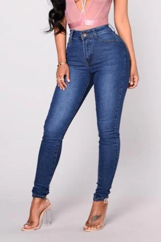 Slimming Stretch High Waist Skinny Jeans - Image 4