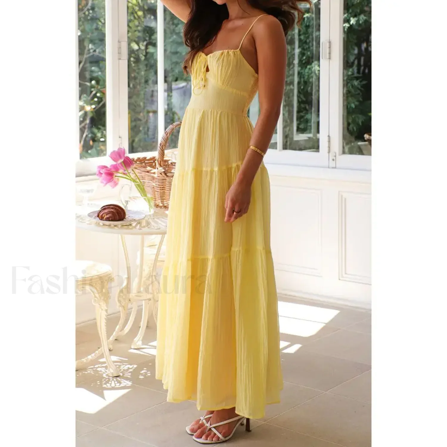 Smocked Bow-Front Midi Dress - Image 5