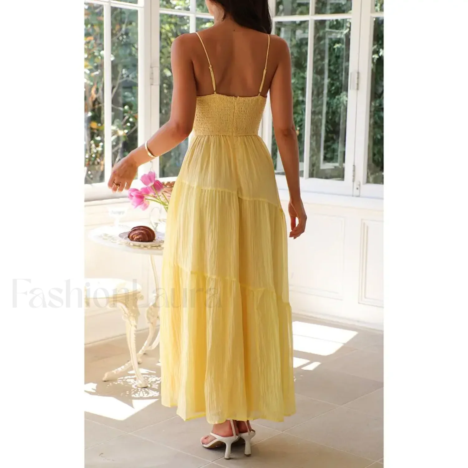 Smocked Bow-Front Midi Dress - Image 6