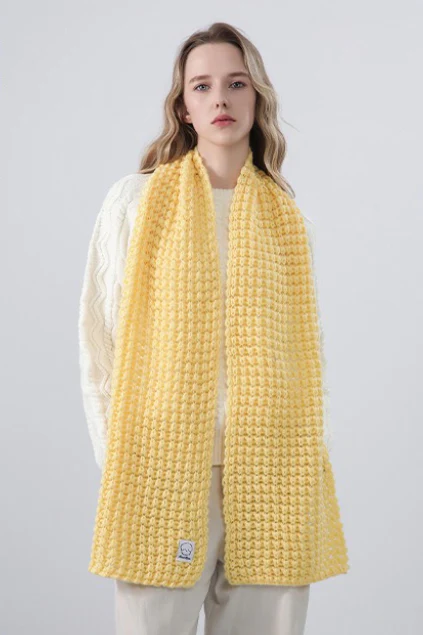 Soft Hand Knit Embroidered Logo Scarf - Image 4