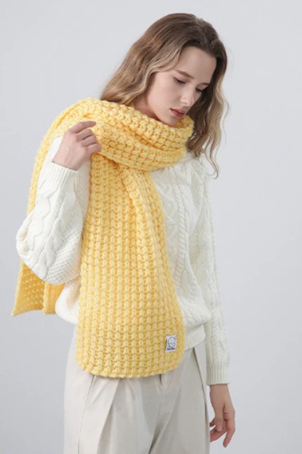 Soft Hand Knit Embroidered Logo Scarf - Image 5