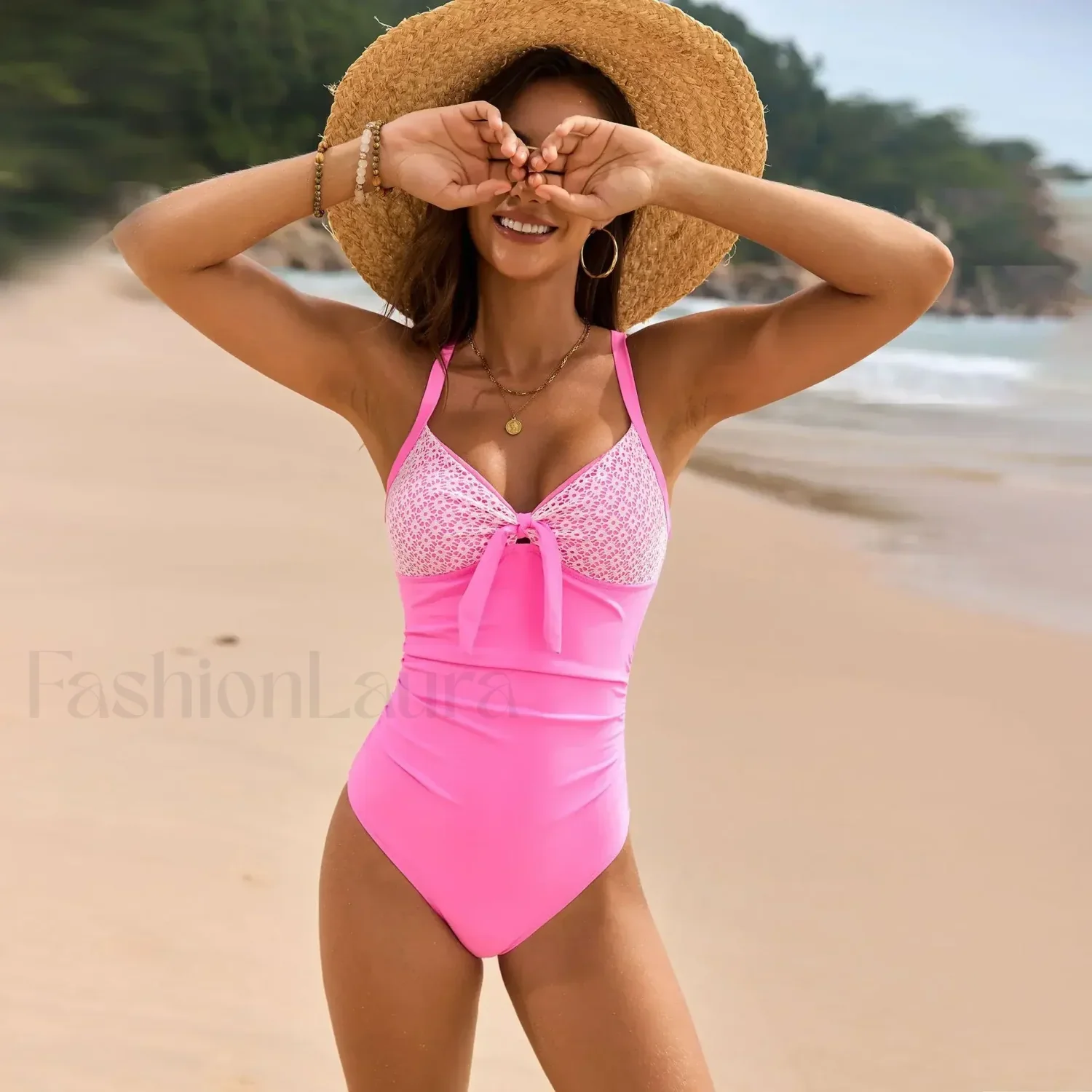 Solid Color Monokini One Piece - Image 9