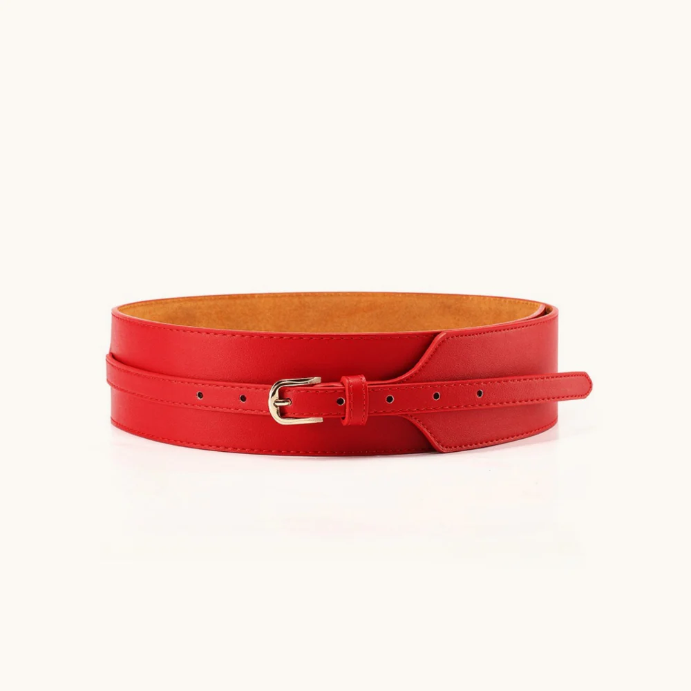 Solid Color Wide Minimal Waist Belt - Image 3