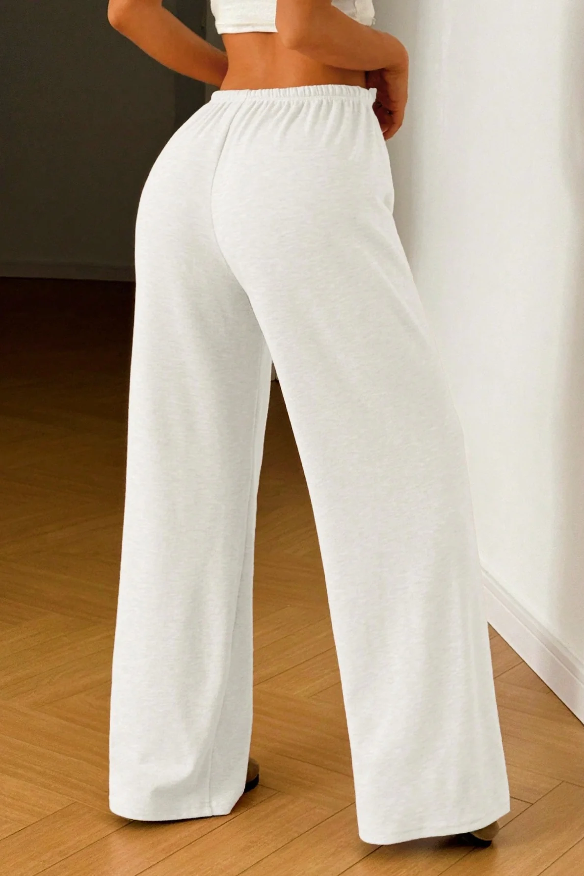 Solid Drawstring Waist Knit Pants - Image 15