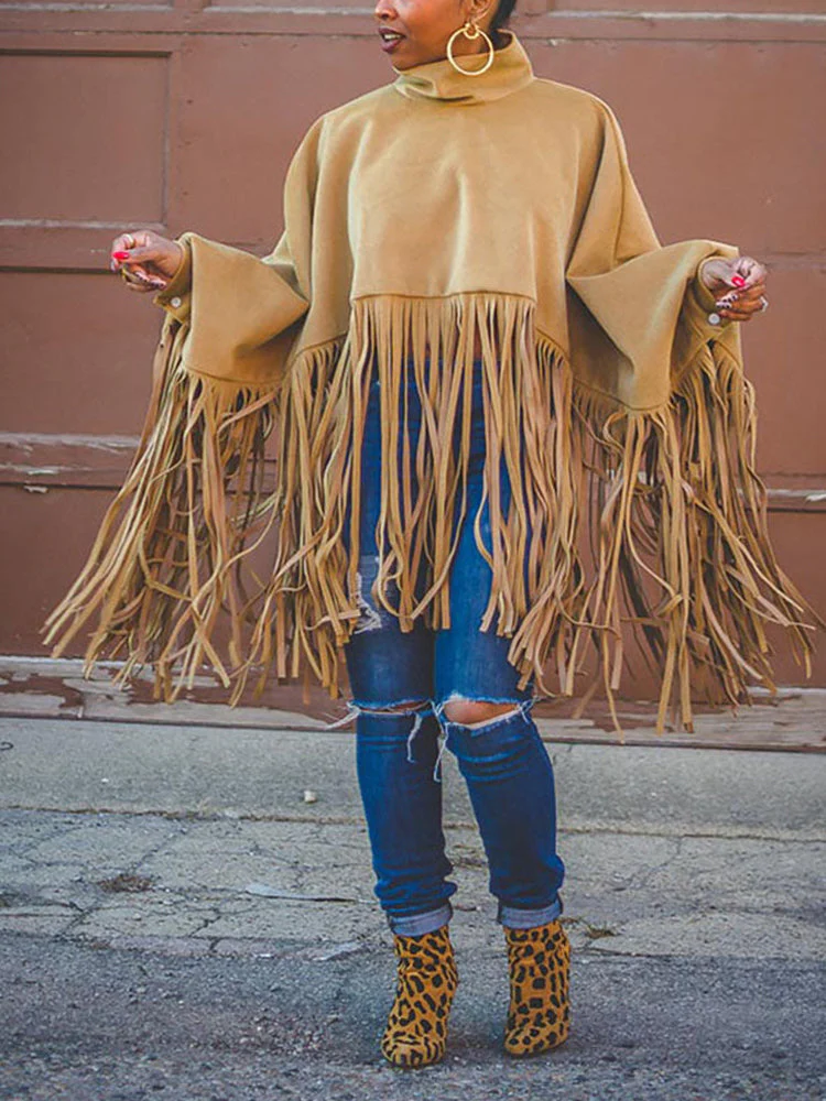 Solid Fringed Suede Top - Image 2