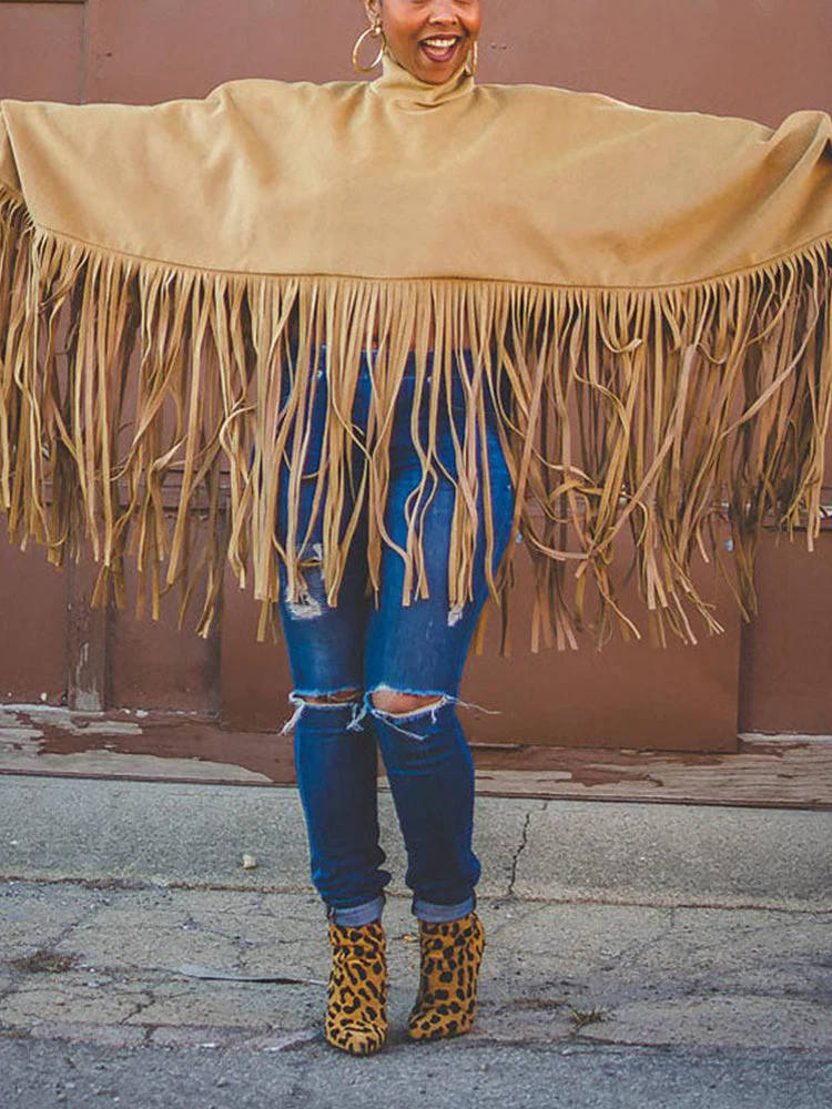 Solid Fringed Suede Top - Image 6