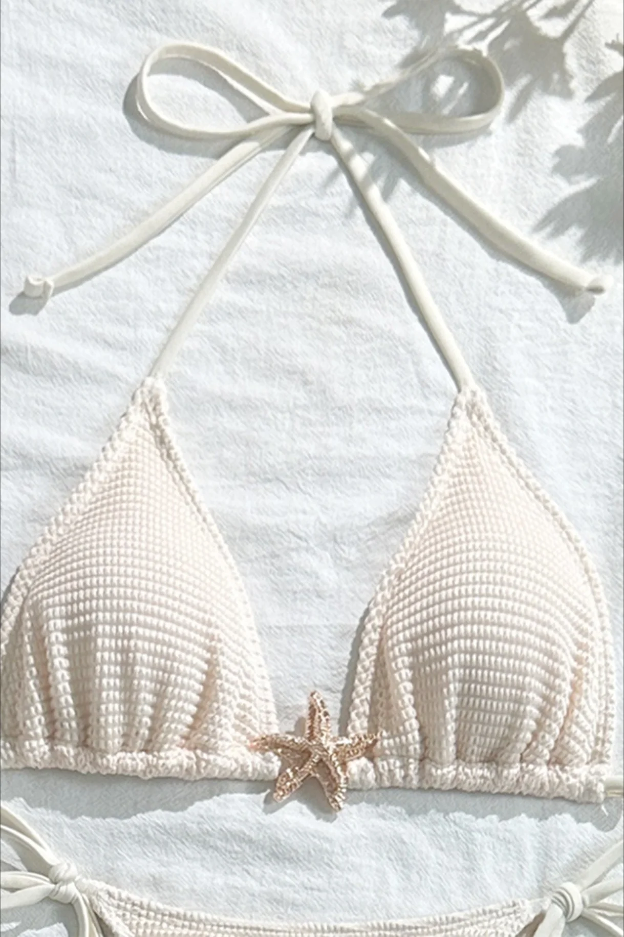 Mesh Long Skirt Starfish Detail Three Piece Swim Set - Image 12