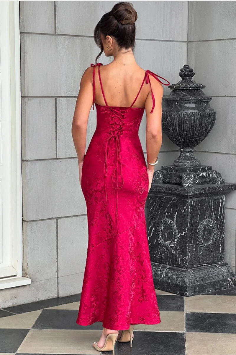 Solid Sash Backless Mermaid Formal Dress - Image 18