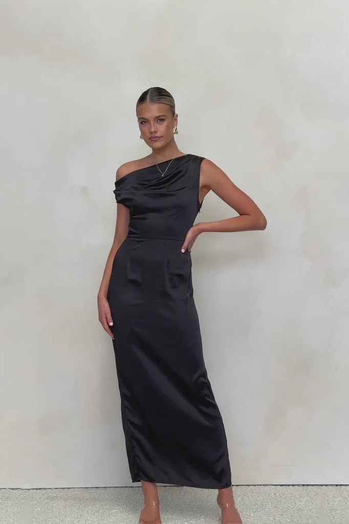 Solid Sleeveless Asymmetric Formal Dress - Image 8