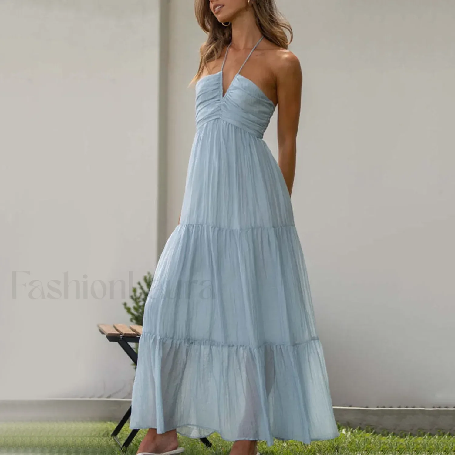 Spaghetti Strap V-neck Floral Dress - Image 9