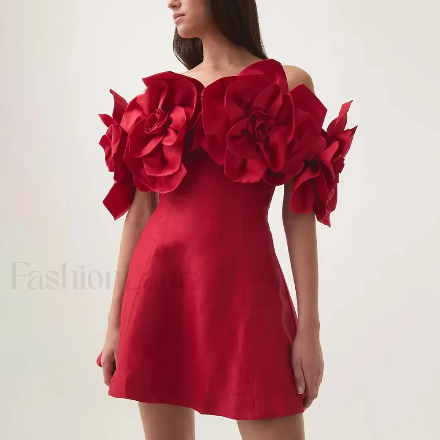 Spliced Flower Halter Mini Dress - Image 7