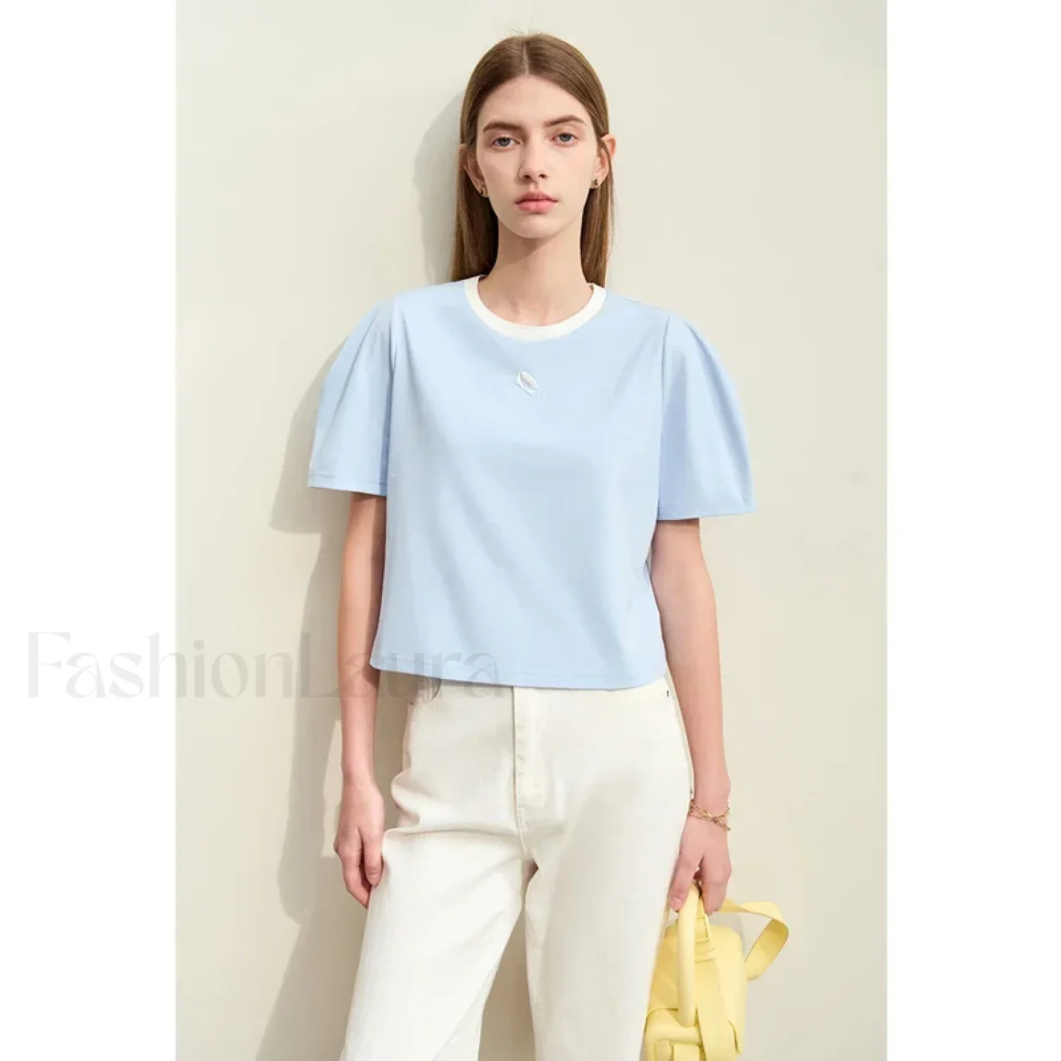 Spliced Mutton Sleeve T-Shirt - Image 3