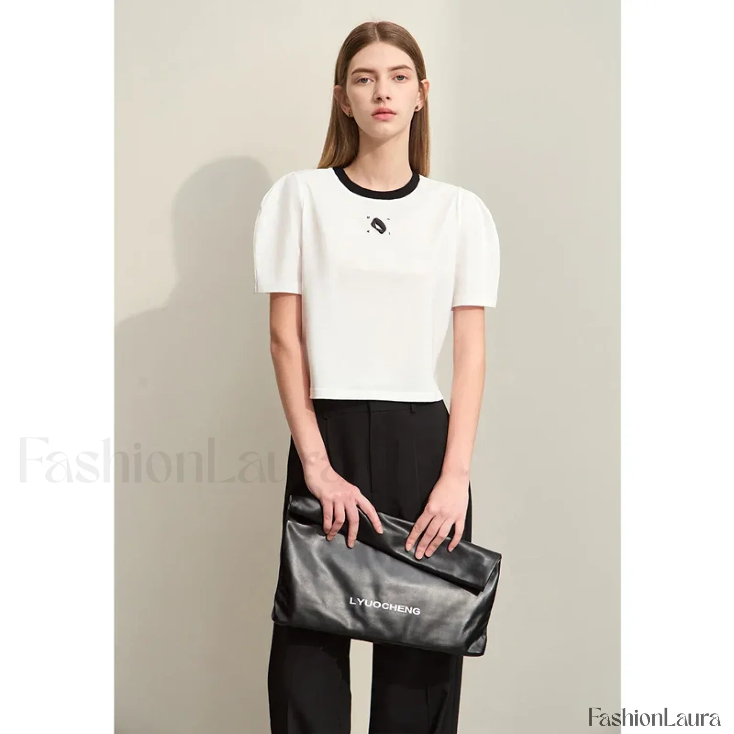Spliced Mutton Sleeve T-Shirt - Image 8