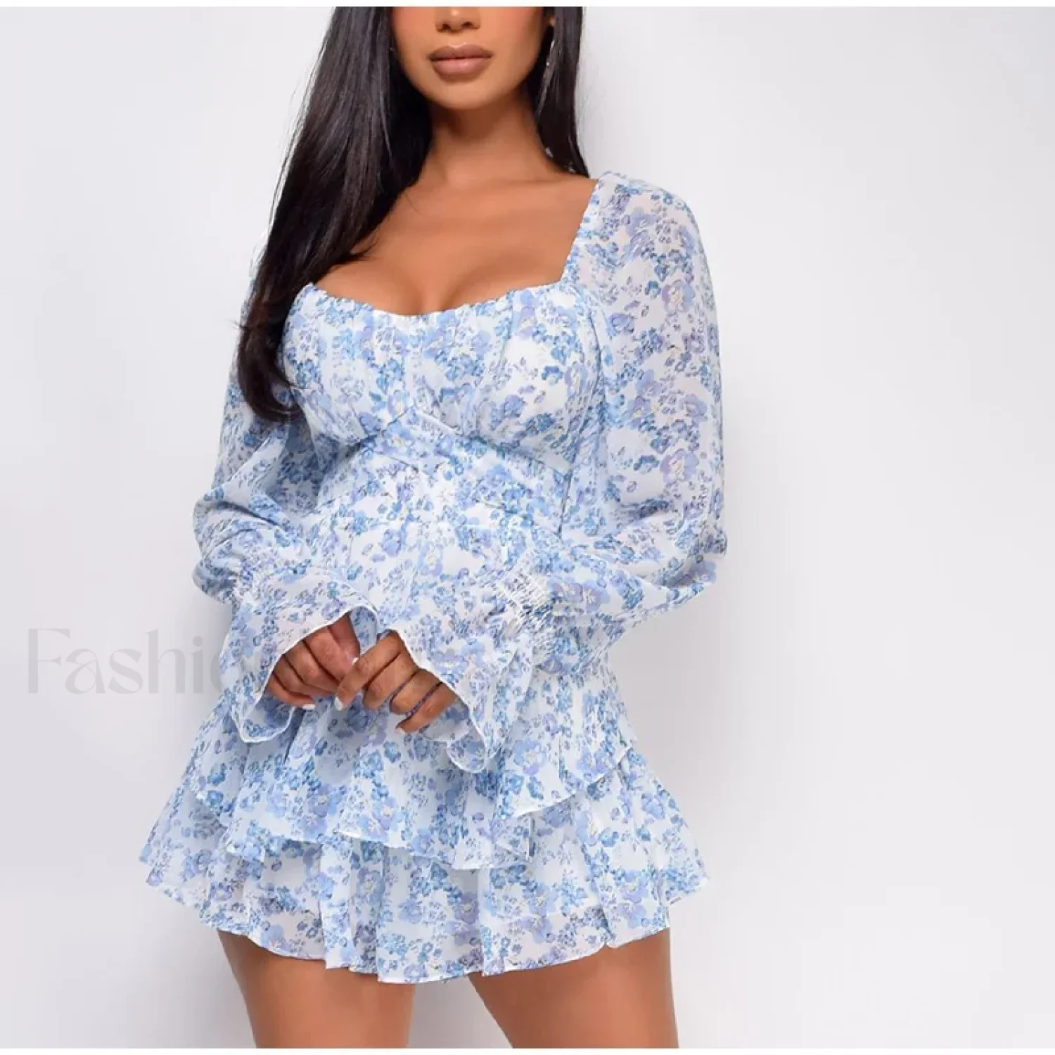 Square Neck Jumpsuit Floral Dress - Image 13