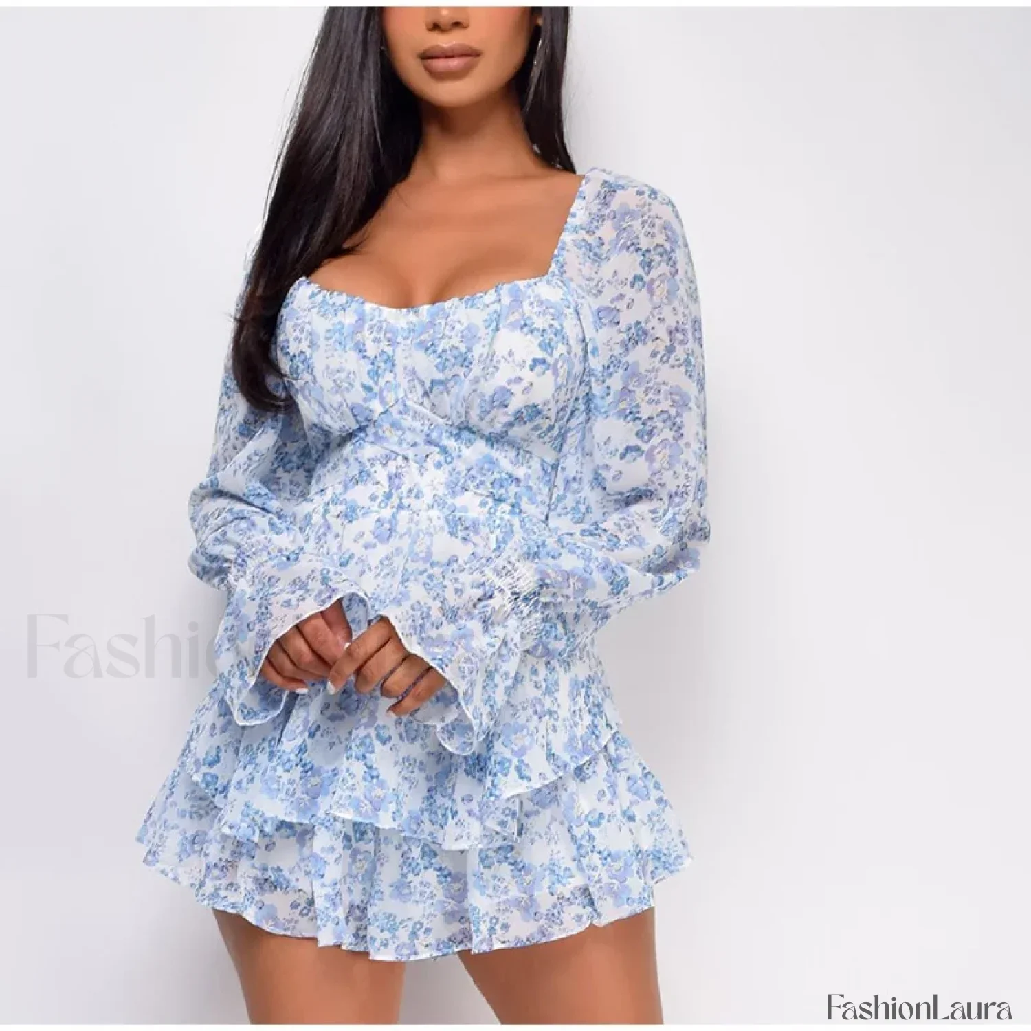 Square Neck Jumpsuit Floral Dress - Image 21