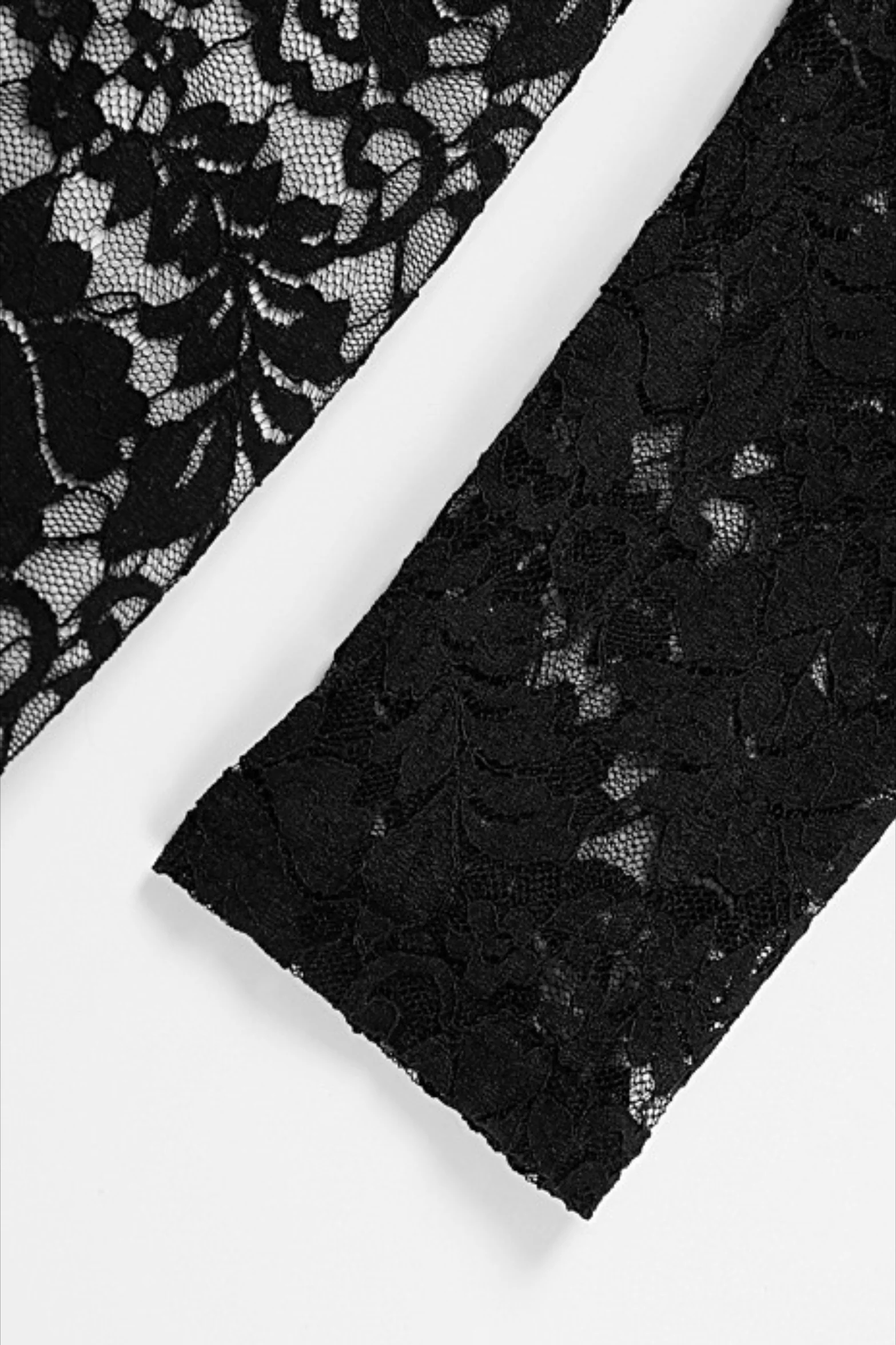 Square Neck Lace Long Sleeve Bodycon Floral Dress - Image 8