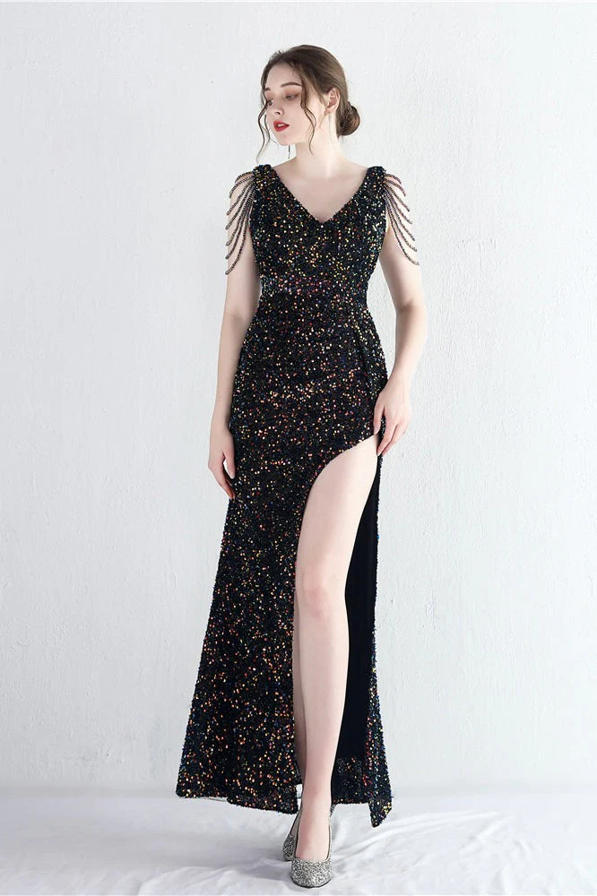 Statement Bead Mermaid Gown Formal Dress - Image 3