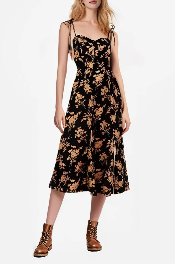 Strap Slim Bodycon Floral Dress - Image 3
