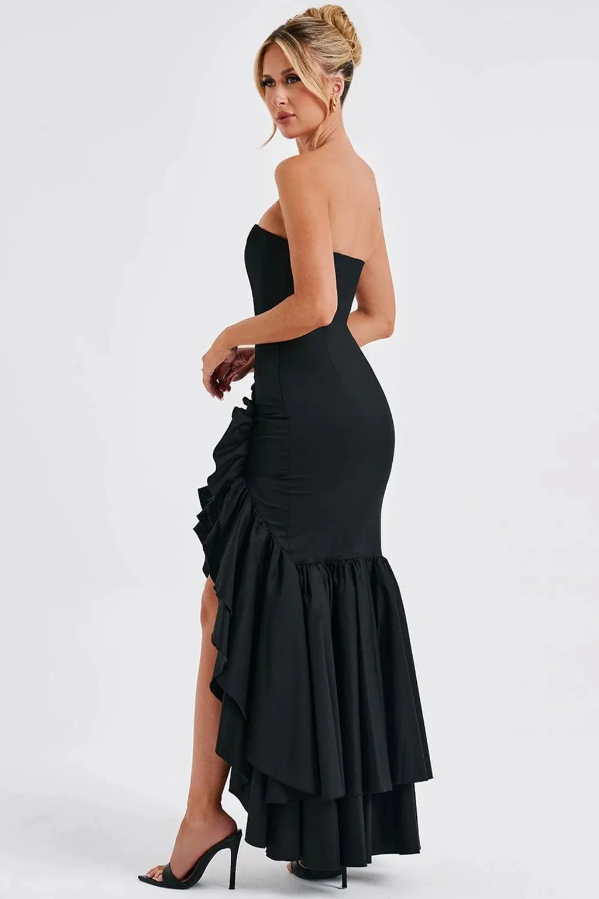 Strapless High Slit Backless Bodycon Slim Fit Elegant Prom Dress - Image 16