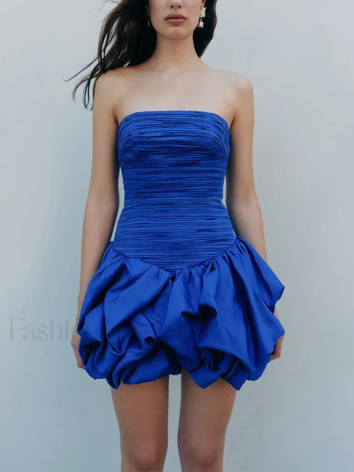 Strapless High-Waist Floral Dress - Image 4
