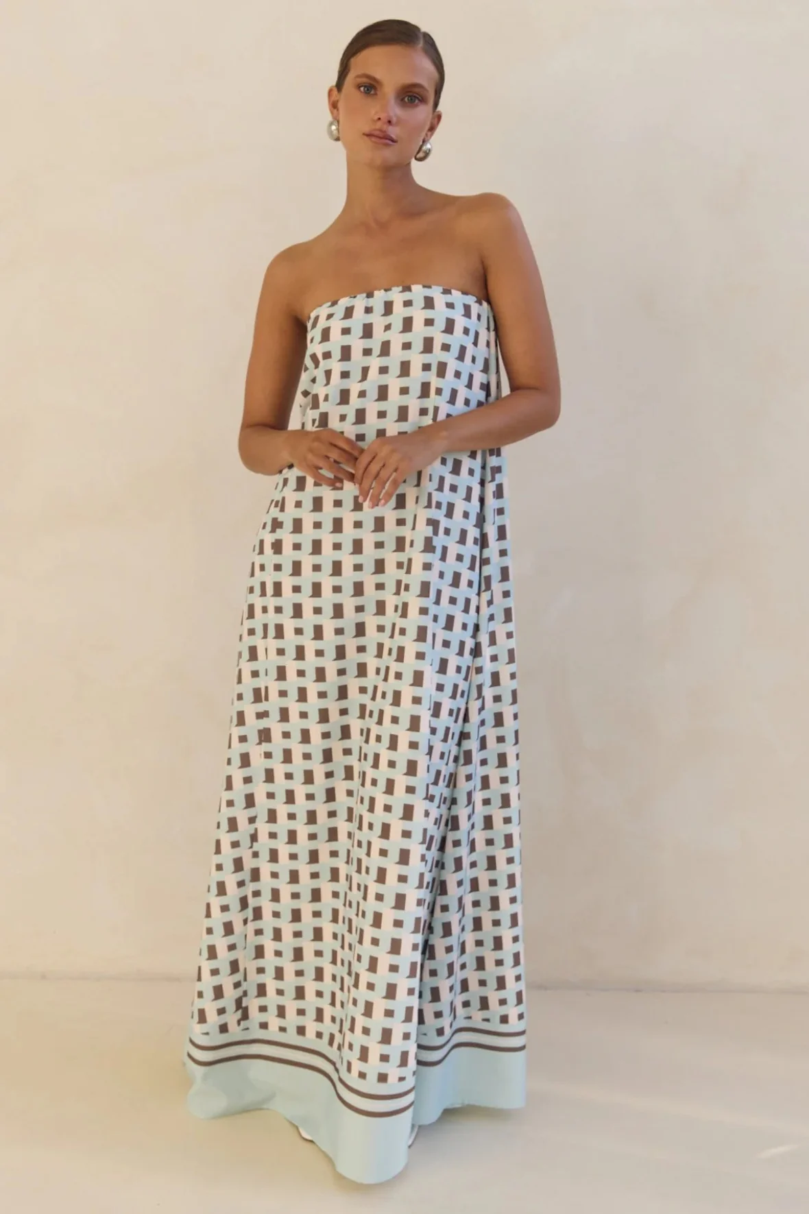 Strapless Printed Off Shoulder Maxi Boho Dress - Image 16