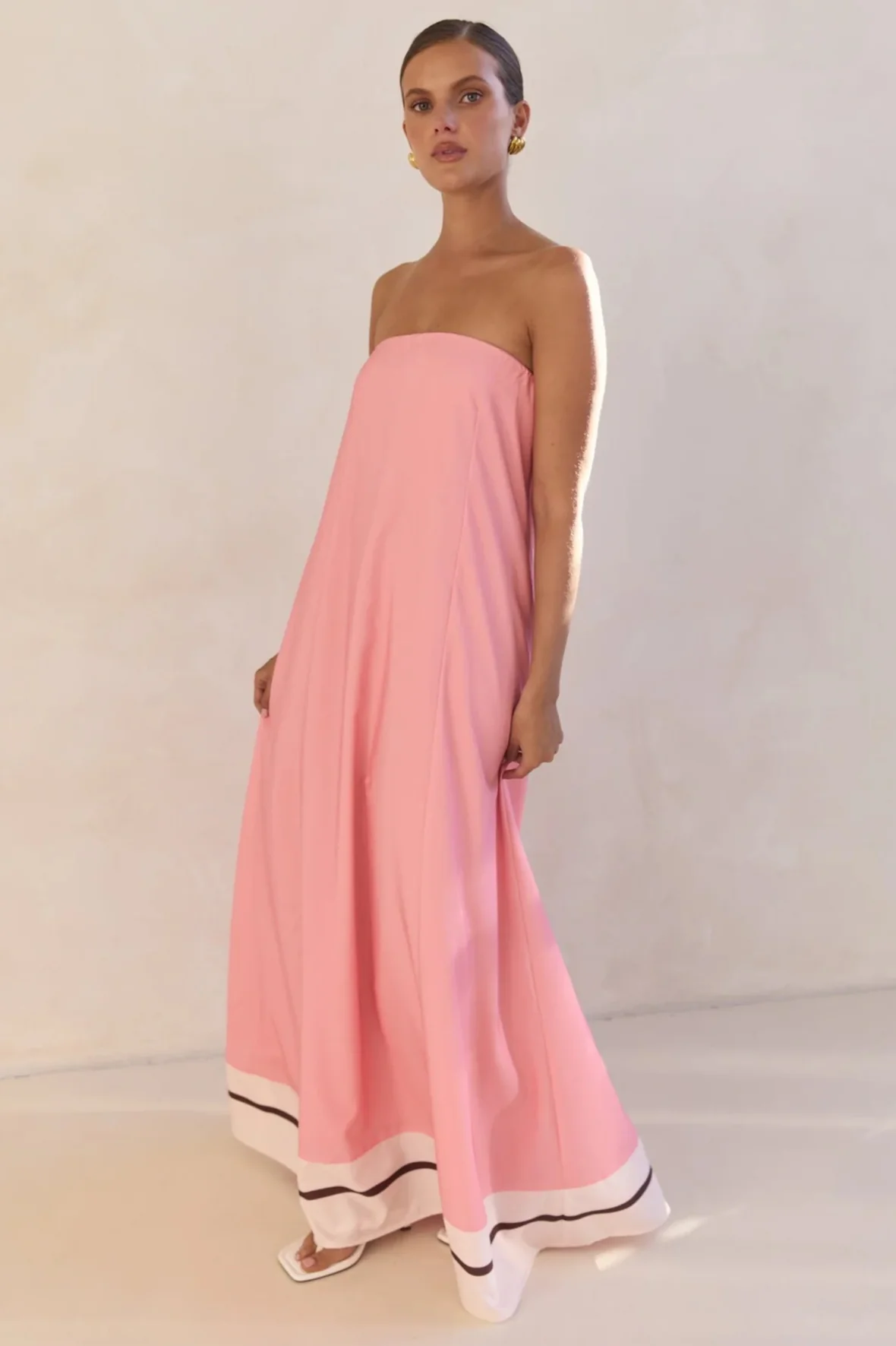 Strapless Printed Off Shoulder Maxi Boho Dress - Image 4