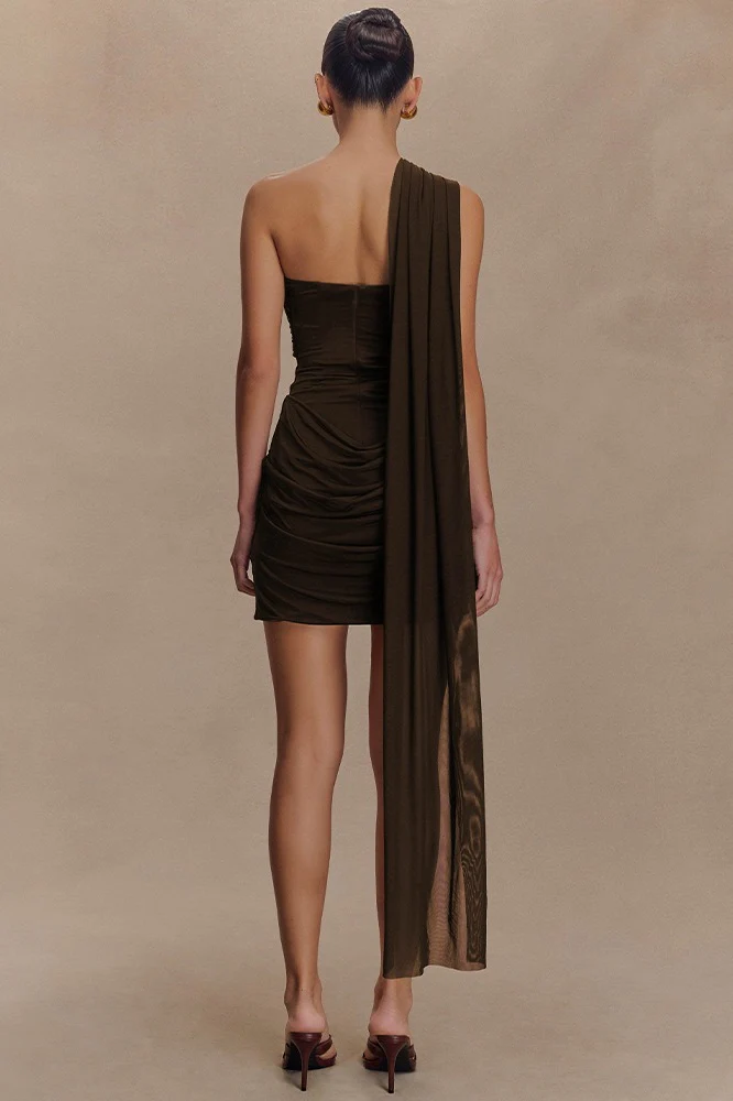 Strapless Ruched Bodycon Mini Party Dress - Image 8