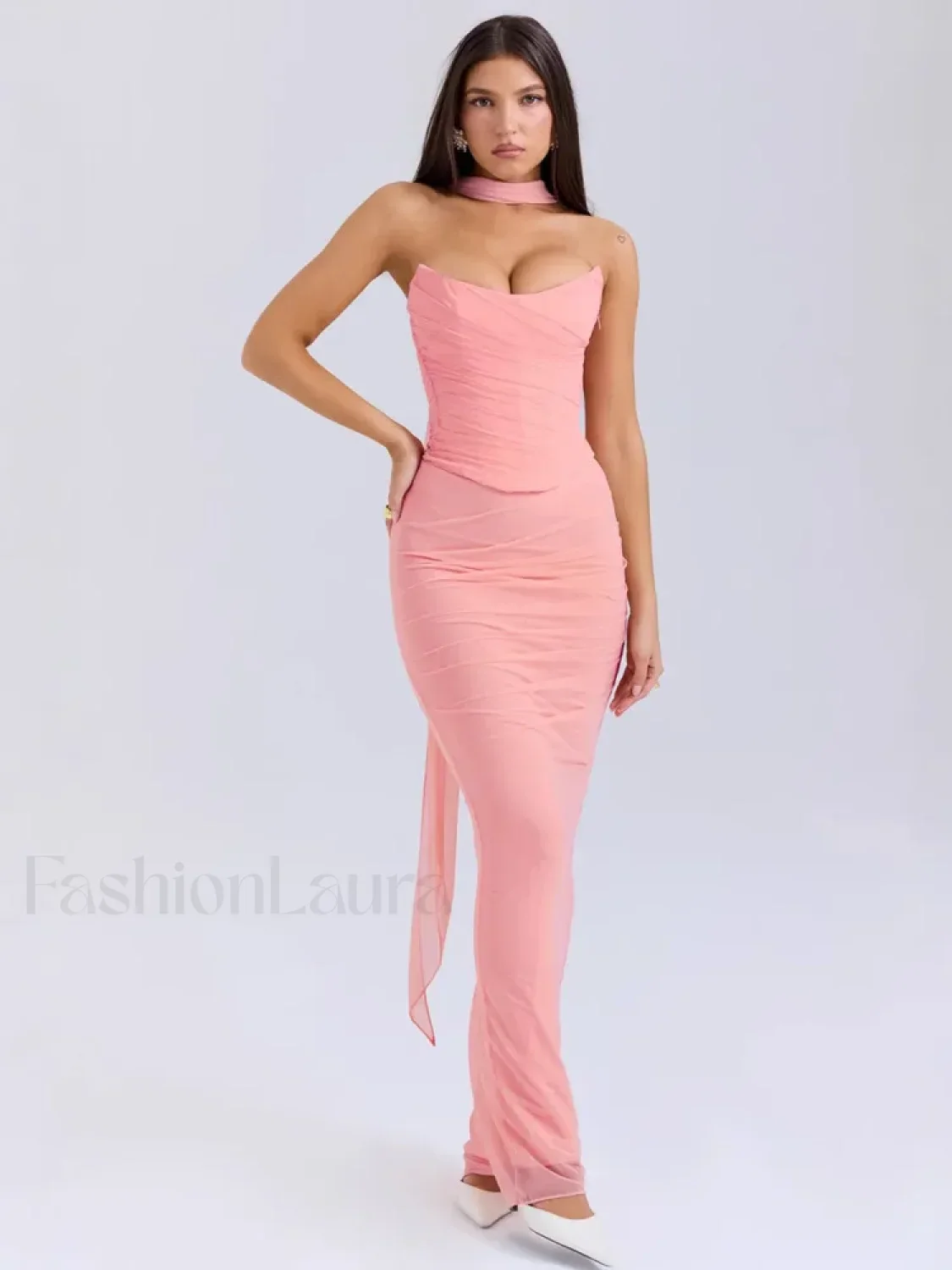 Strapless Skirt Two Piece Maxi Dress - Image 13