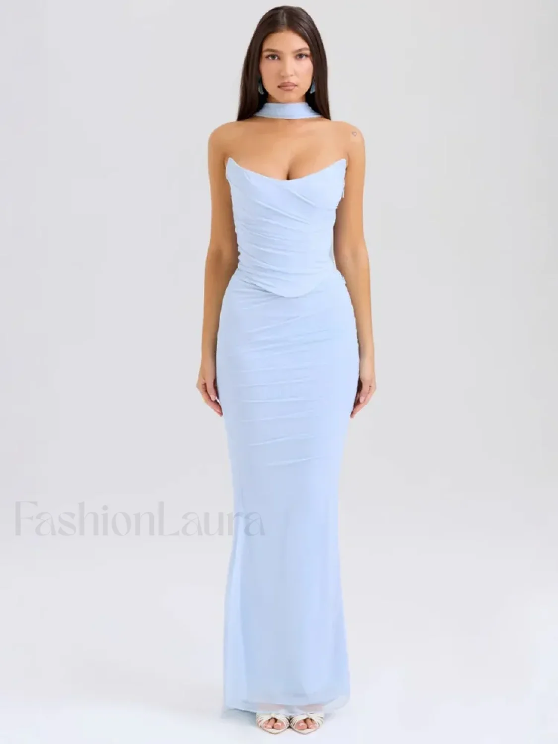 Strapless Skirt Two Piece Maxi Dress - Image 15