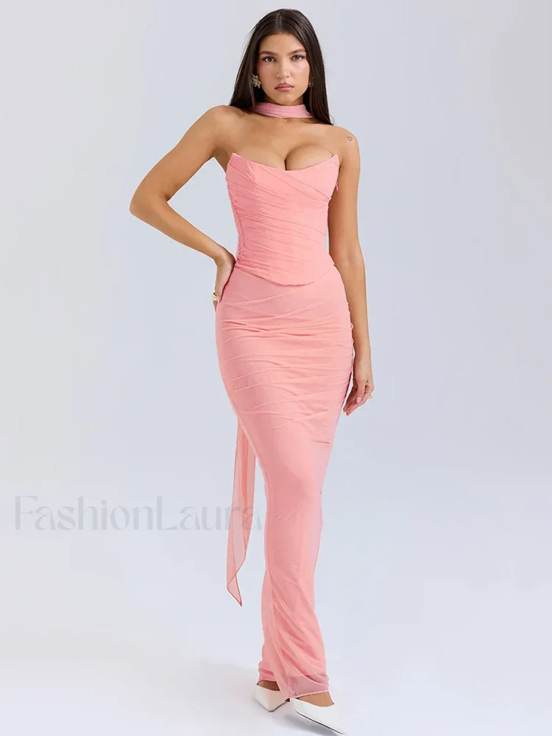 Strapless Skirt Two Piece Maxi Dress - Image 17