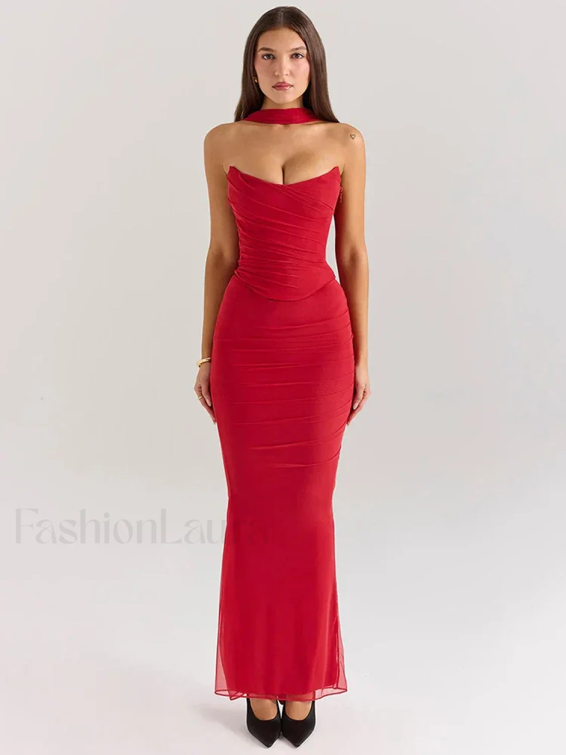 Strapless Skirt Two Piece Maxi Dress - Image 5