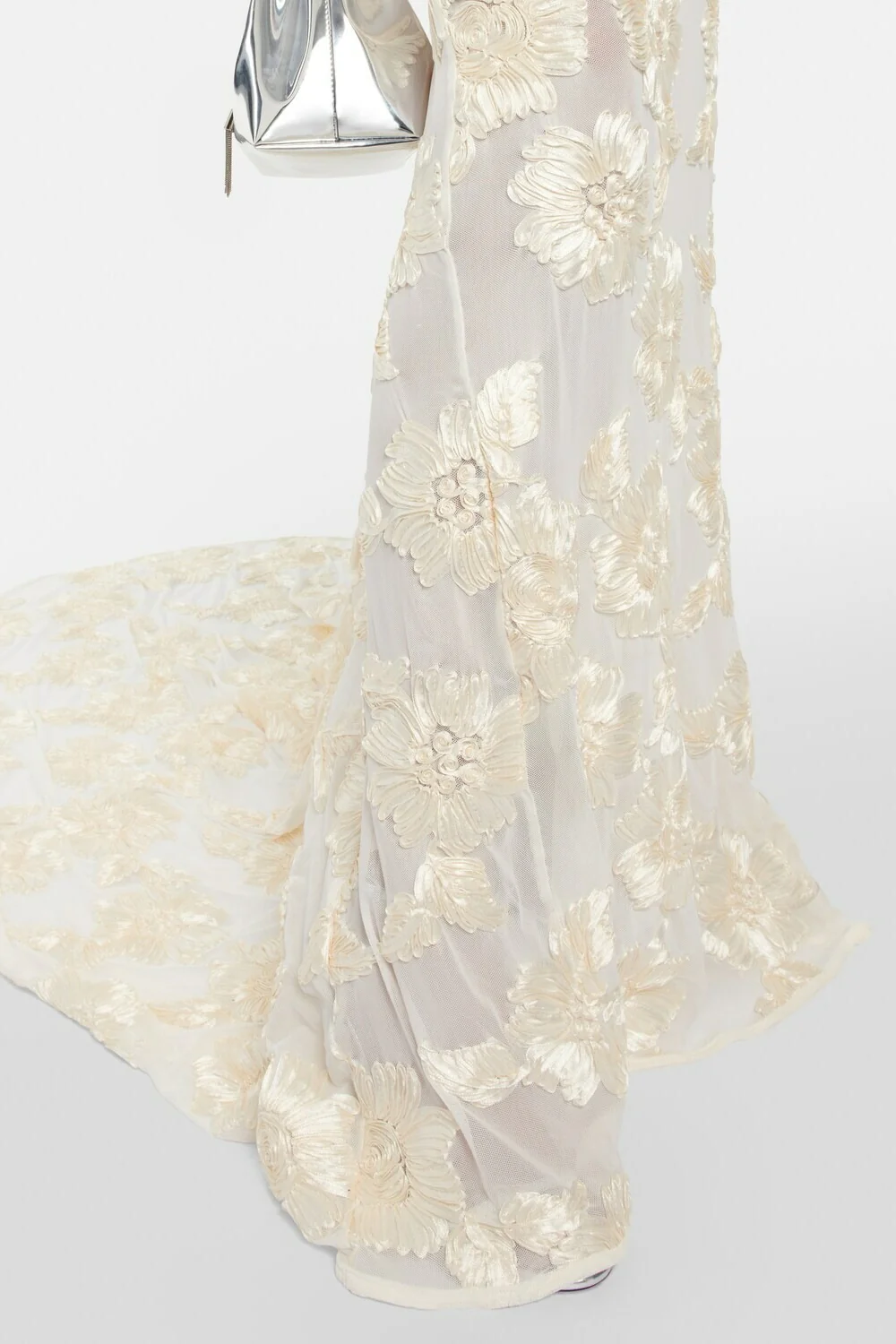 Strapless Slim Fit Floor Length Mesh Prom Dress - Image 4