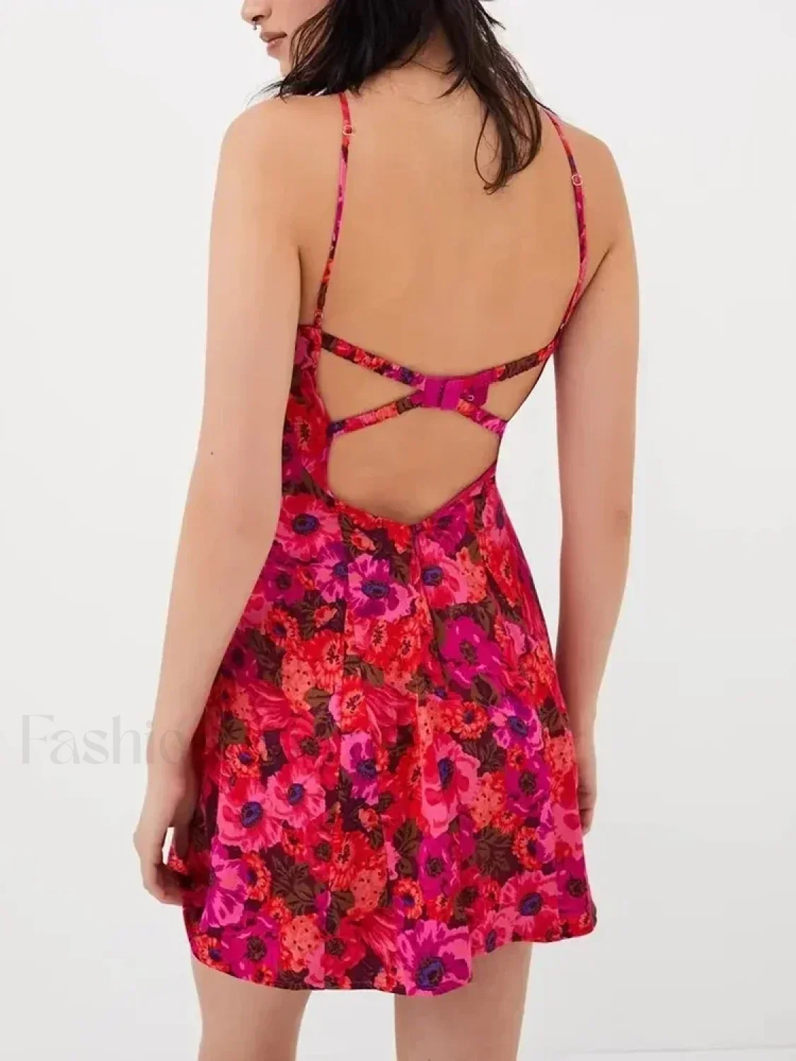 Strappy Ruffled Halter Floral Dress - Image 12