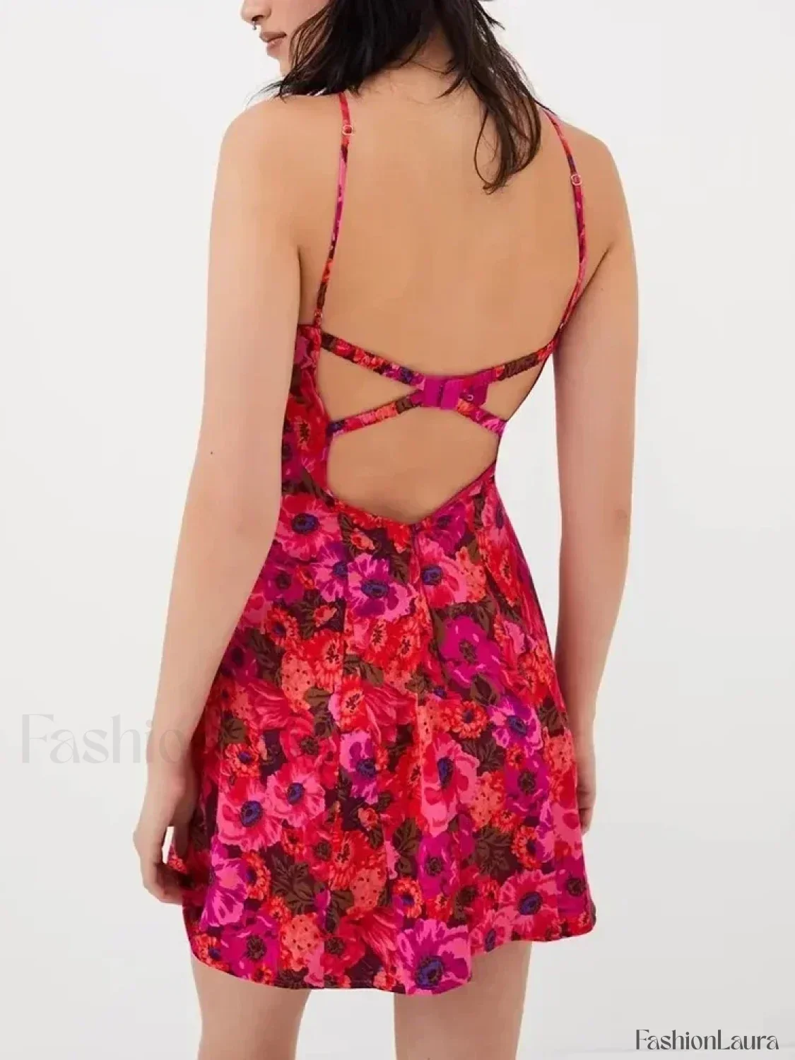 Strappy Ruffled Halter Floral Dress - Image 16