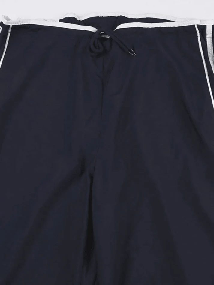 Street Ribbon Contrast Color Wide Leg Pants - Image 4