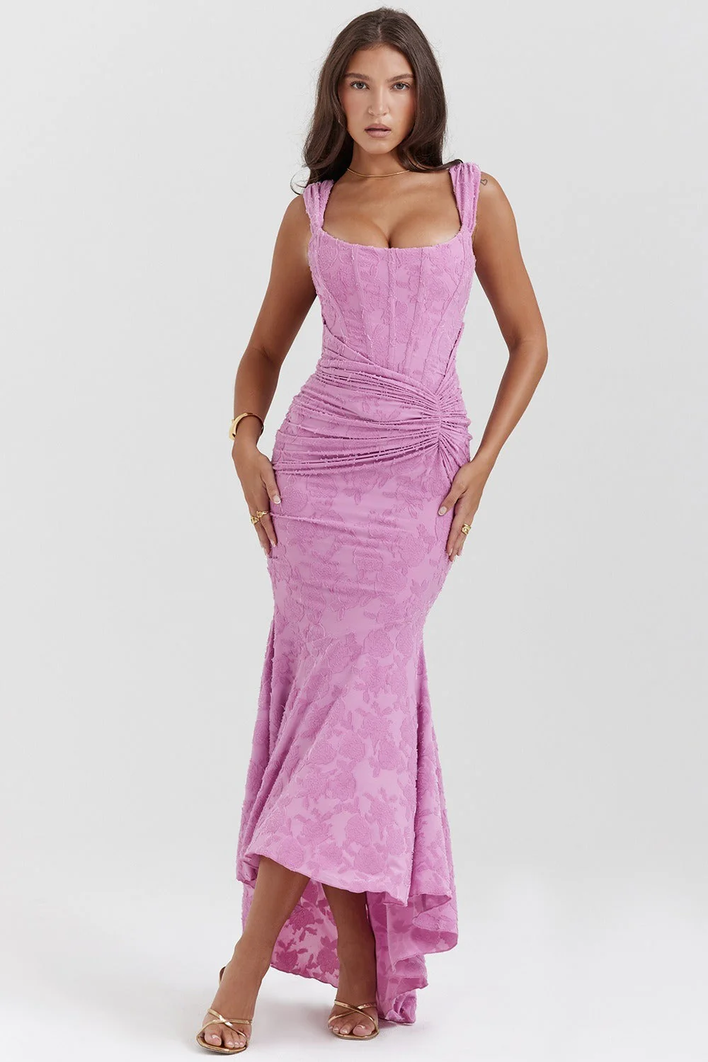Stretch Mesh Jacquard Mermaid Formal Dress - Image 19
